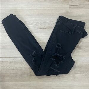 American Eagle Outfitters Distressed Black Skinny Jeans